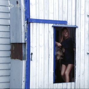 Emmerdale Debbie Dingle sexy legs & feet running off