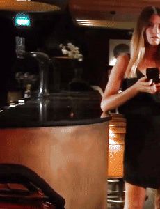 EMMERDALE DEBBIE DINGLE VERY SHORT SEXY BLACK DRESS IN HOTEL