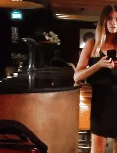 EMMERDALE DEBBIE DINGLE VERY SHORT SEXY BLACK DRESS IN HOTEL