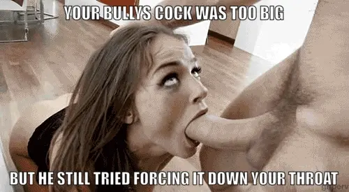 You had to look up at him as he shoved more and more of his fat cock down your tight throat