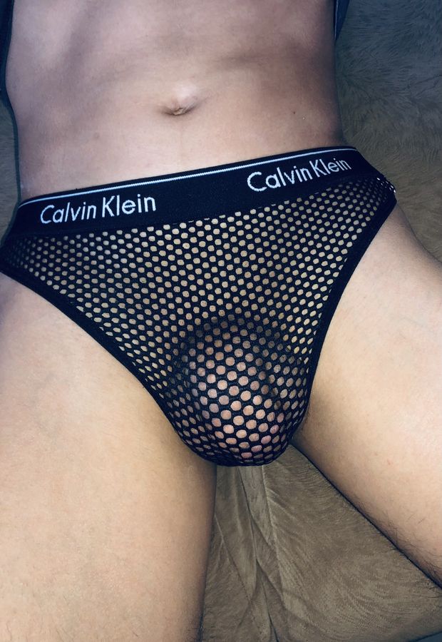 Cute lil cock bulge in fishnet
