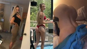 Nerdy gal realizes she has a great ass