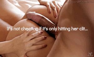 Put just the tip in— even that is bigger than her husband's whole dick anyway