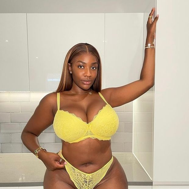 Shani Jamilah in Yellow bra and panties