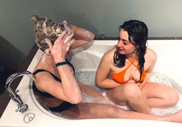 Teens in the tub