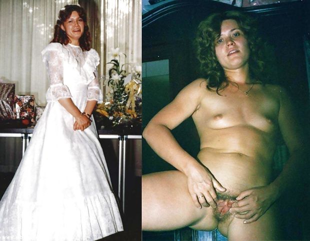 Bride spreading her hairy pussy