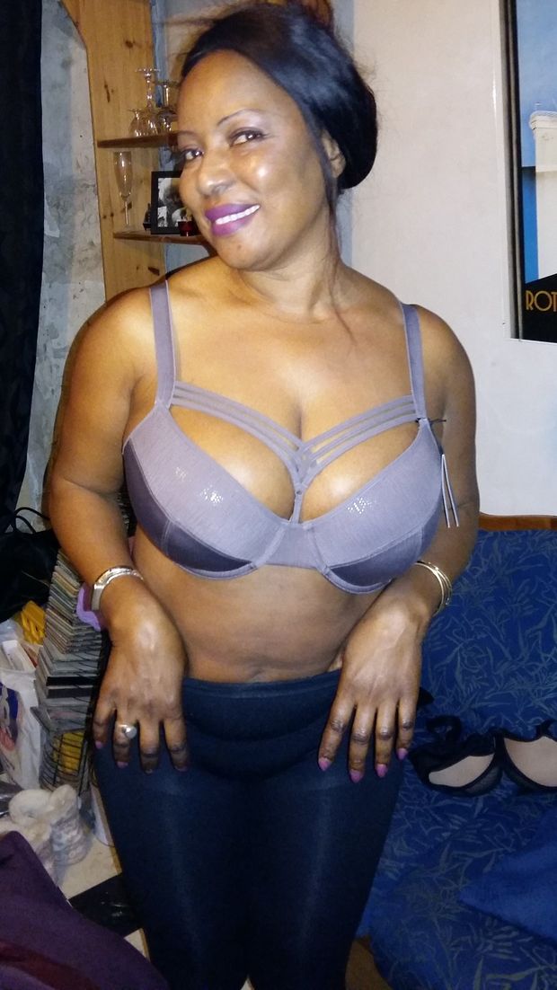 Ndey showing off her new bra