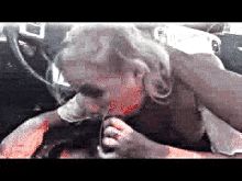 Sloppy nasty white blonde whore BBC road head