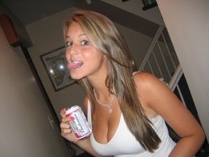 Can't tell if she is buzzed or not.