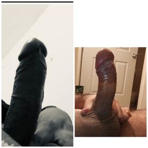 A large thick cock vs a thin cock with tiny balls