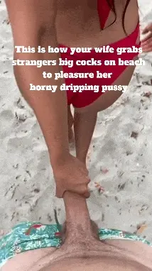 Your wife's hot bikini body makes cocks hard and horny and then she chooses the biggest one