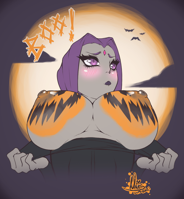 Raven shows her pumpkins