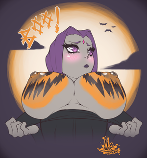 Raven shows her pumpkins