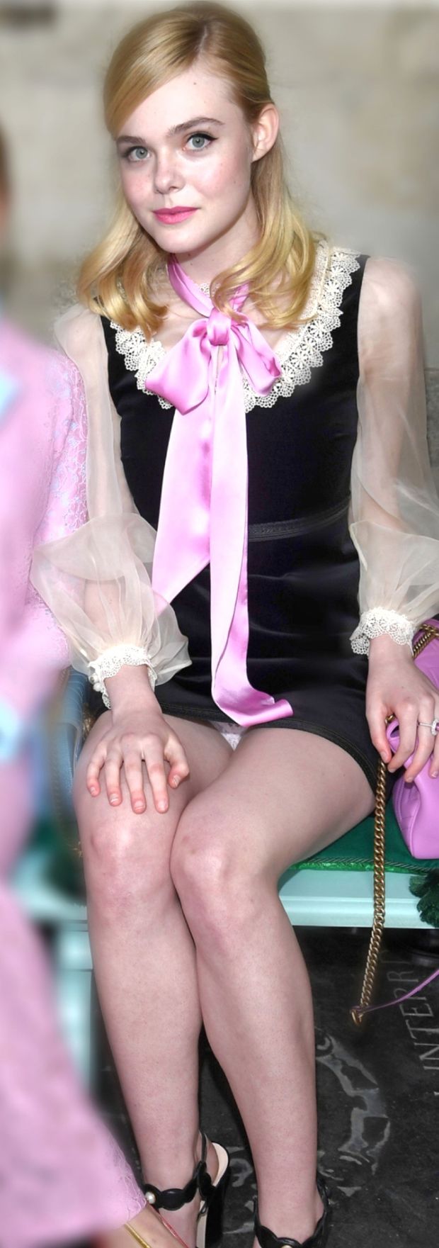 Elle Fanning flashing