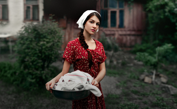 beauty with kerchief