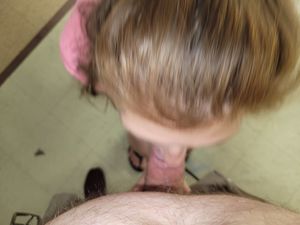 Baby sucking my cock at work