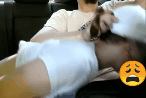 Brunette eating dick