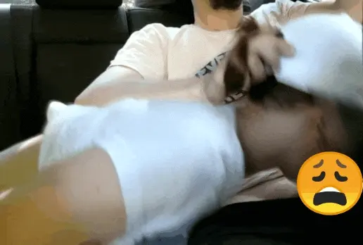 Brunette eating dick