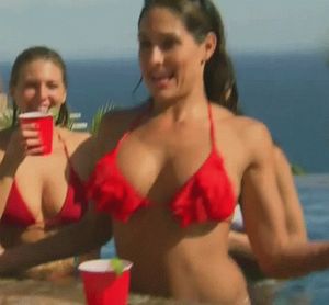 Nikki Bella - Hot Boobs shake in hot red bikini