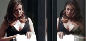 Corrie's hot MILF Michelle in sexy black dress at Will's place