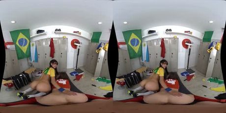 World Cup rival sluts Jojo Kiss & Katya Rodriguez being naughty whores for ref in VR (dirty talk subtitles) added