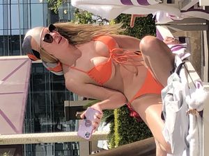 At the pool in Vegas