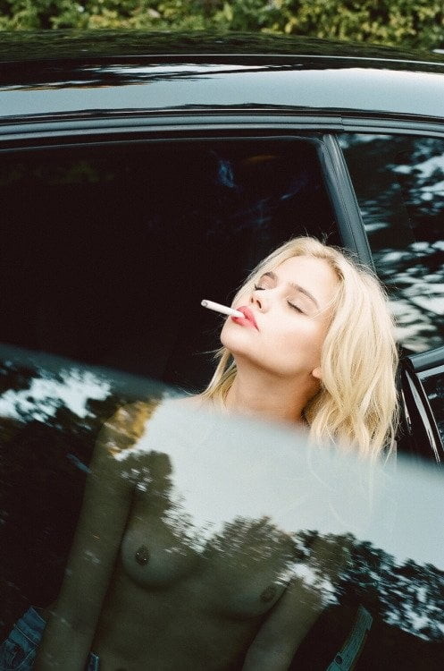 Little hottie chilling after fucking in your car