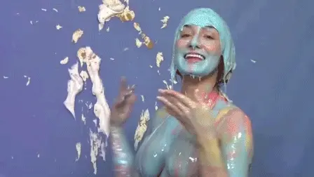 sexy babe gets pied