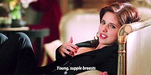 Kathryn - sexy supple breasts subtitles talk added gif!