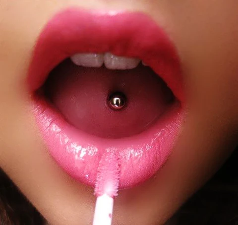 Cute lips and piercing