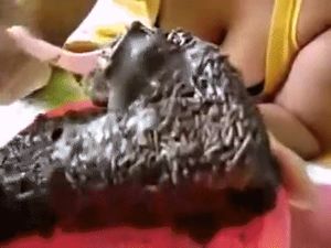 Spoonful of chocolate cum pie