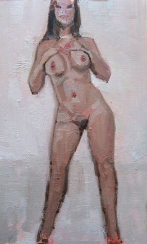 Hot Brunette Big Boobs artwork impressionnism painting