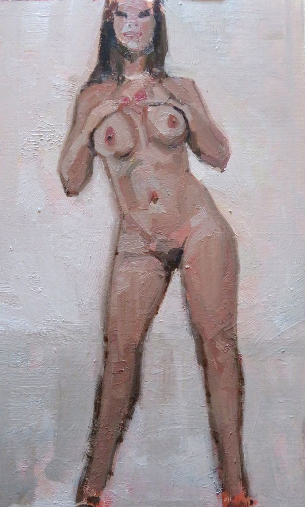 Hot Brunette Big Boobs artwork impressionnism painting