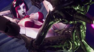 Robo Hot Chick fucked by a space monster.