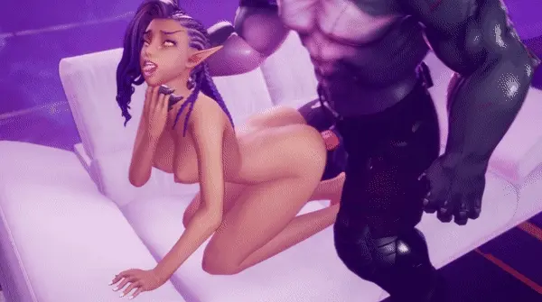 Horny Sexy Space Princess fucked by an alien from behind.