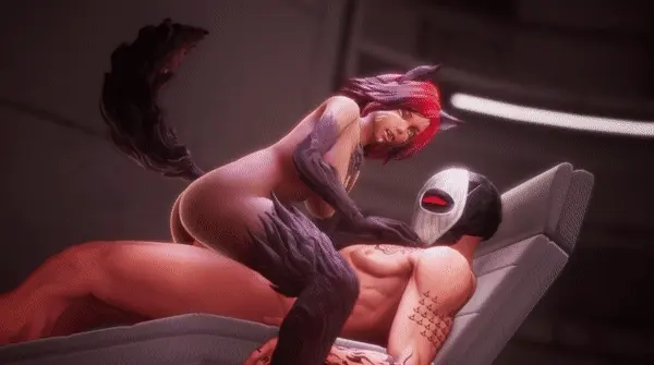 Furry hottie rides on a thief big dick.