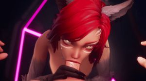 Furry hottie do a slurpy blowjob.