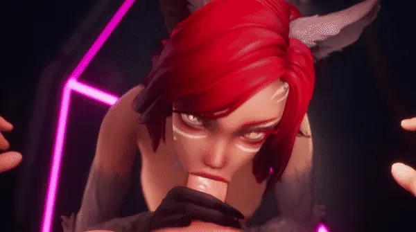 Furry hottie do a slurpy blowjob.