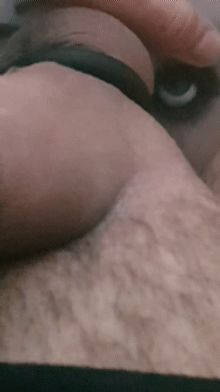 Using her tongue as toilet paper