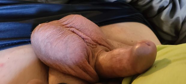 Cock and balls sitting out.