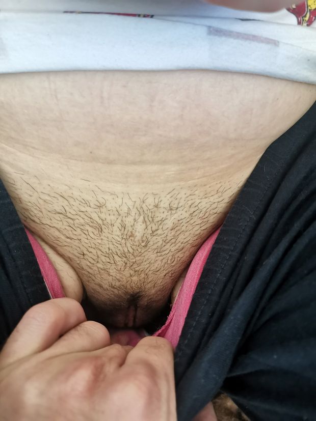 Wife flashing pussy on request