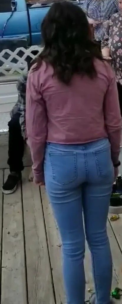 Brunette ass in jeans