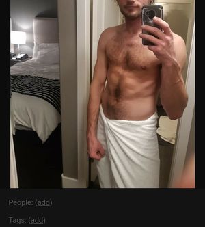 Me topless in towel.