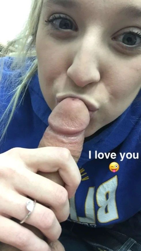 Amateur blond teen sucking an average-sized dick
