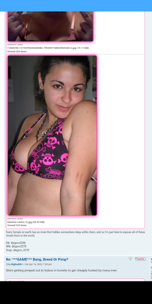 You going to bang, breed or pimp out pathetic lil thot Martene Larkin?