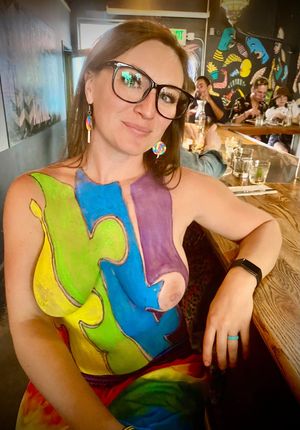 painted boobs in public