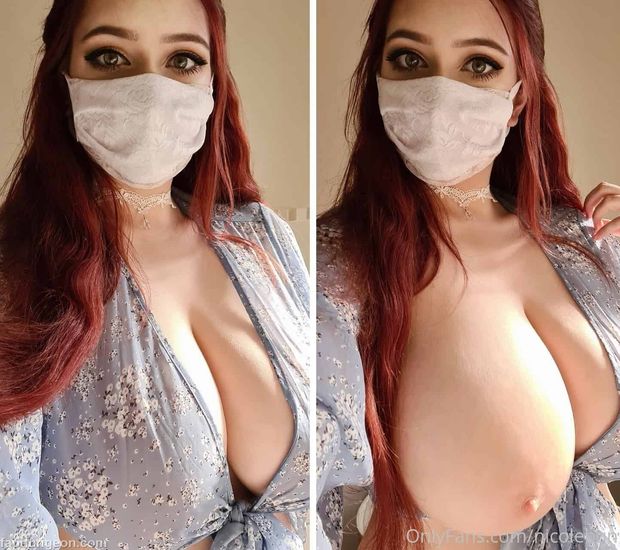 One tits Out