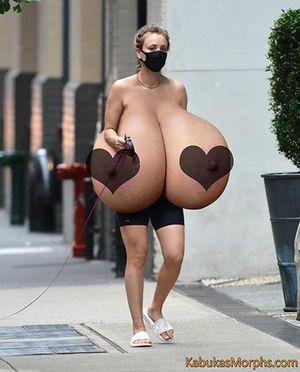 Kaley Cuoco Huge Tits topless on the streets