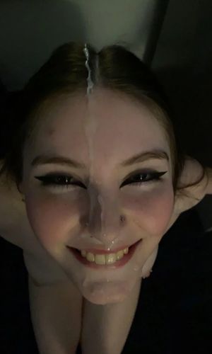 Pretty amateur brunette showing off her facial