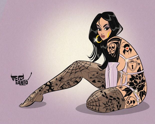 Hentai tattoo model